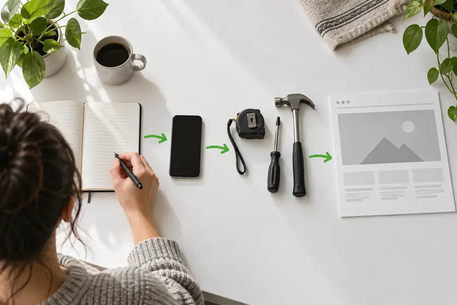 A focused access route for starting a website brief