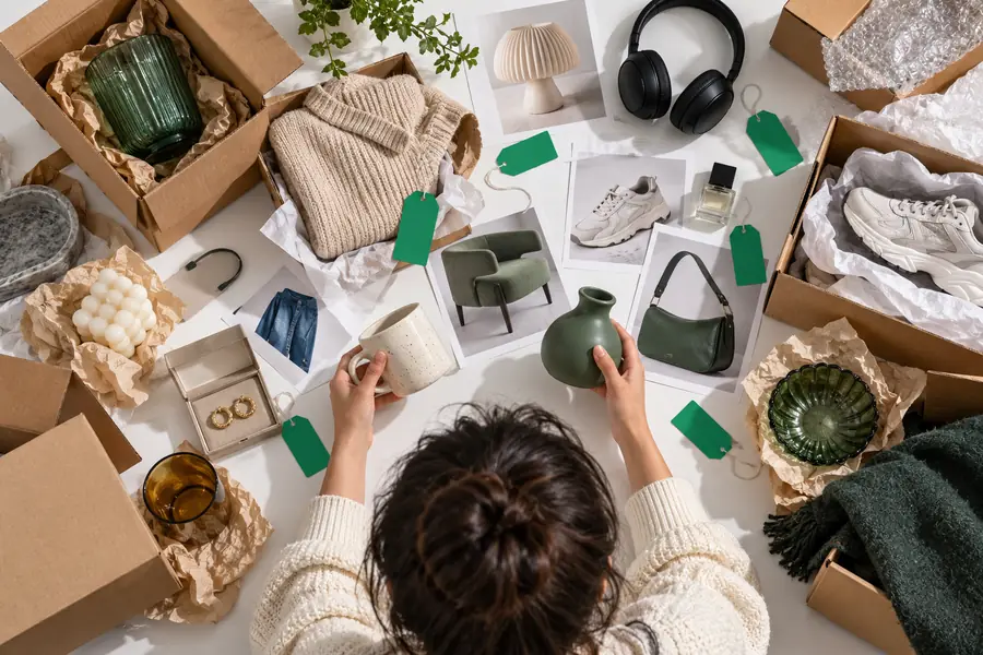 Unstrukturiertes Online-Shopping-Konzept