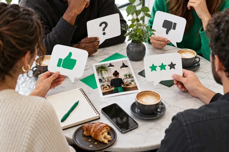Illustrated review discussion with mixed opinions
