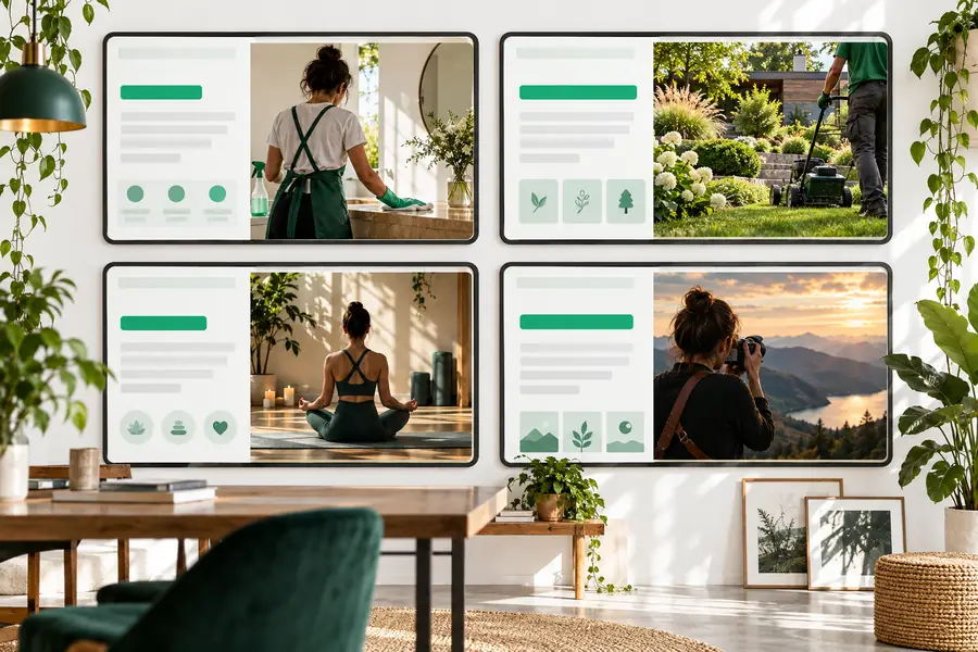 Durable-Website-Beispiele in einer Ausstellung für Unternehmenswebsites